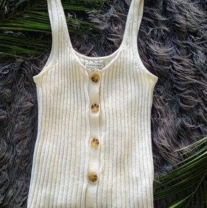 American eagle ribbed button down tank top